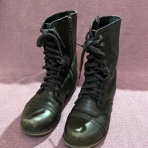 Steve Madden Women's Troopa Lace-up Combat Boots